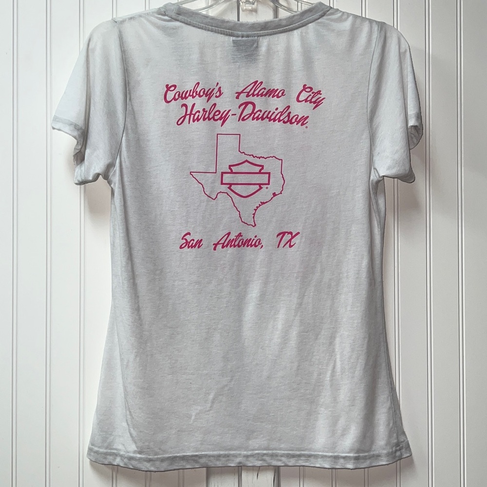 Harley Davidson Shirt XL Pink Rhinestone - Picture 3 of 5